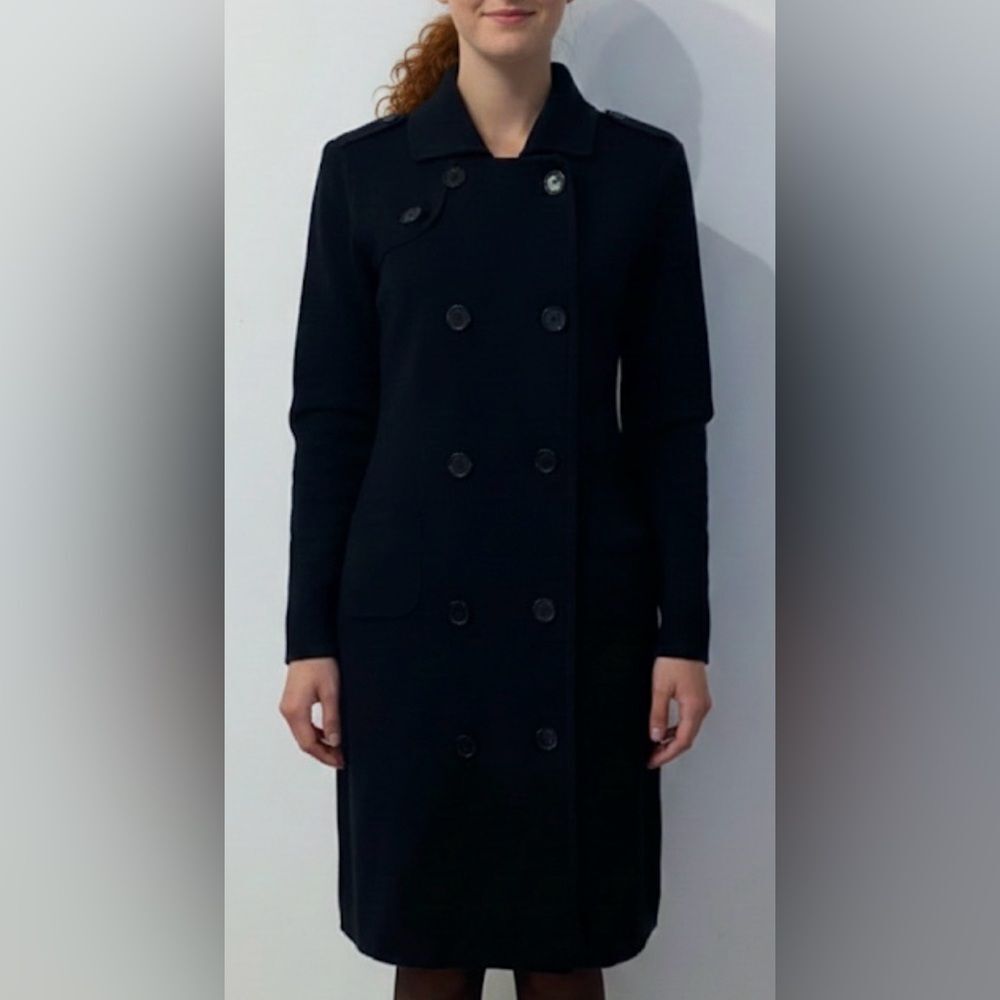 CAbi Black Trench Sweater Coat Size Small Style #164